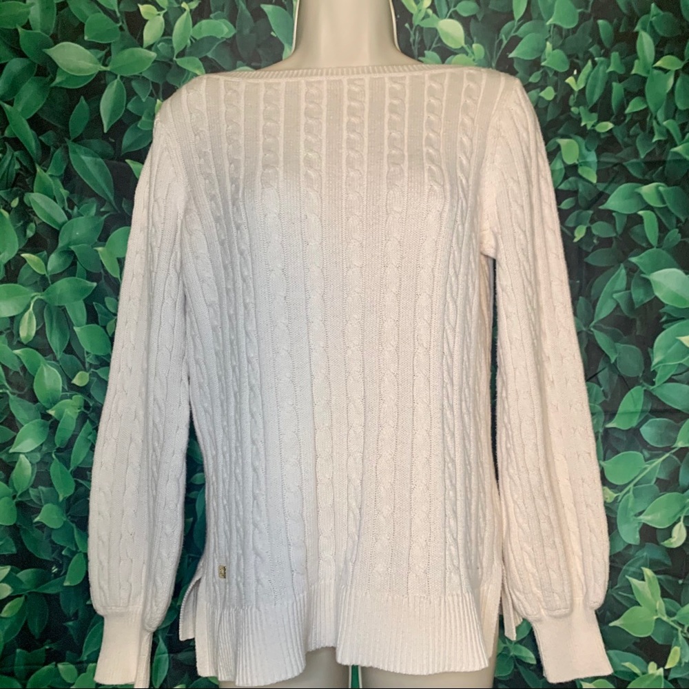 Ralph Lauren│Classic White Cable Knit Sweater
